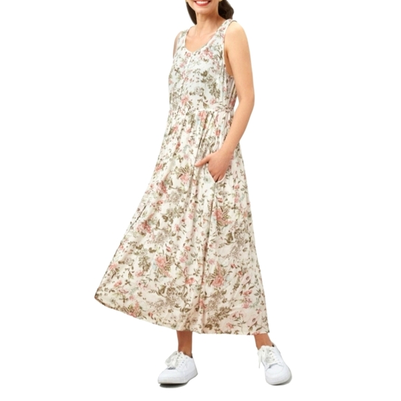 Frye Floral Easy Button Front Midi Dress XXL - Picture 3 of 13